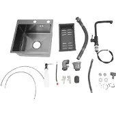 OEM Lavello da cucina, acciaio inox, vasca singola, nero