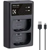 K&F Concept LP-E6NH Caricabatterie doppio USB-C