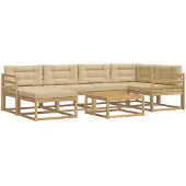 vidaXL Set da salotto da esterno , 7 pezzi, bianco e beige