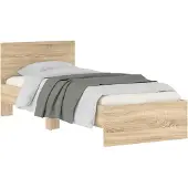 vidaXL Struttura del letto con testiera in legno effetto sonoma
