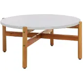 Ebuy24 Tavolo da divano Terracina Ø85cm naturale, bianco.