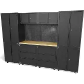 HBM Sistema di officina premium, 11 pezzi, nero opaco