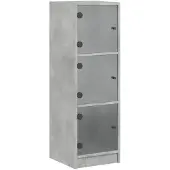 Syfax Credenza con Ante in Vetro Grigio Cemento 35x37x109 cm