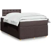 vidaXL Letto a molle con materasso marrone scuro 120x190 cm in tessuto