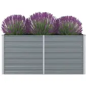 vidaXL Letto da giardino rialzato in acciaio zincato 600x80x45 cm Grigio