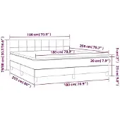 vidaXL Letto a molle con materasso nero 180x200 cm in velluto