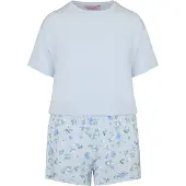 Hunkemoller Shorty 'Daisy' blu pastello / blu chiaro / verde / bianco
