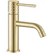 REA Rubinetto Del Lavabo Lungo Basso Oro Spazzolato