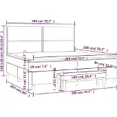 vidaXL Letto a molle con materasso nero 200x200 cm in tessuto