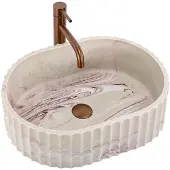 REA Lavabo Da Appoggio Margaret Gio Beige, Imitazione Pietra