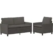 vidaXL Set di divani, 2 pezzi, grigio scuro, tessuto
