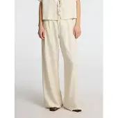 Selected Pantaloni Gamba Ampia Donne Beige 42