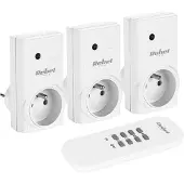 Rebel URZ1226 Prese telecomandate, 3 pezzi con telecomando, bianco