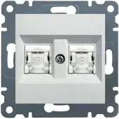 Hager Presa computer doppia RJ45 cat.6 UTP, bianca WL2160 Lumina