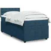 vidaXL Letto a molle con materasso blu 80x200 cm in velluto