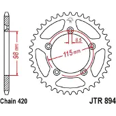 JT Sprockets Pignone Posteriore 420 Jtr894.50zbk Steel