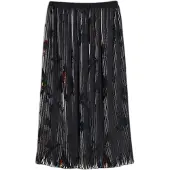 Desigual , gonna midi trama arty, Donna, Poliestere, Nero, XL