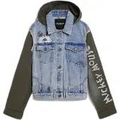 Desigual , parka bimateriale Mickey Mouse, Donna, Cotone, Blu, S