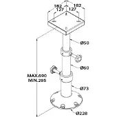 VETUS Piede Del Tavolo Regolabile Manualmente 26-69 Cm