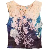 Desigual , Canottiera stampata, Donna, Poliestere, Blu, M