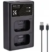 K&F Concept NP-FW50 Caricabatterie doppio USB-C