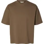 Selected T-shirt Girocollo Uomini Marrone XXL
