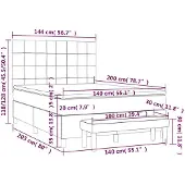 vidaXL Letto a molle con materasso blu scuro 140x200 cm in velluto