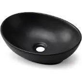 Akord Lavabo da appoggio ovale OVALIS Vetroceramica 41 cm Nero Opaco