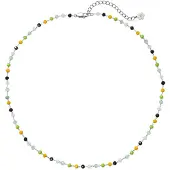 Hey Happiness Collana 'Vivid Glow' giallo oro / verde pastello / nero / argento