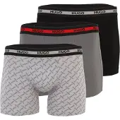 HUGO Boxer grigio / grigio scuro / rosso / nero