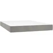 vidaXL Materasso a molle insacchettate grigio chiaro 140x190x20 cm in velluto