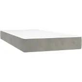 vidaXL Materasso a molle insacchettate grigio chiaro 100x200x20 cm in velluto
