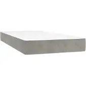 vidaXL Materasso a molle insacchettate grigio chiaro 90x200x20 cm in velluto