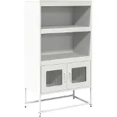 vidaXL Credenza bianca 68x39x123 cm Acciaio