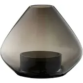 AYTM Lanterna Uno, vaso, grigio fumo, Ø 14 cm, altezza 11 cm, vetro