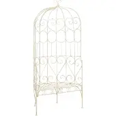 vidaXL Panchina da giardino 95 cm in ferro bianco antico