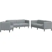 vidaXL Set di divani 3 pezzi in tessuto grigio chiaro