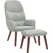 vidaXL Poltrona relax con sgabello in velluto grigio chiaro