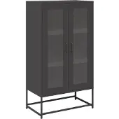 vidaXL Credenza nera 68x39x123 cm in acciaio