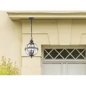 Kichler Lampada a sospensione da esterno Halleron, grigio/trasparente, 31 cm, IP44