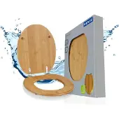 Wenko Sedile WC Bambù Scuro Coperchio WC Bicchieri WC Bagno Ospite WC