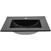 Meublorama Lavabo da incasso AXIS 60 cm in Vetroceramica nero opaco