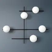 SFORZIN Applique Mikado, vetro lattiginoso, 5 luci