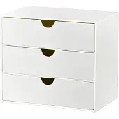 OEM Portacosmetici a tre cassetti - bianco - 17x11x15 cm
