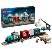 LEGO Treno merci portuale con gru e camion