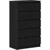 vidaXL Cassettiera nera effetto rovere 60x36x103 cm