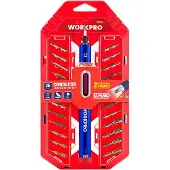Workpro Cacciavite elettrico di precisione ricaricabile tramite USB, 26 punte, batteria agli ioni di litio da 3,6 V -