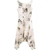 Desigual , Vestito senza maniche stampato, Donna, Viscosa, Bianco, XL