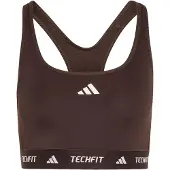 Adidas Reggiseno sportivo 'TECHFIT' cioccolato / bianco