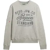 Superdry per uomo. M2014298A Felpa grigia rilassata industriale (L), Casual, Grigio, Cotone